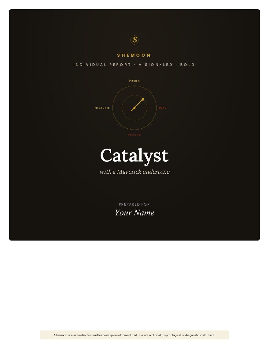 Sample Catalyst report, cover