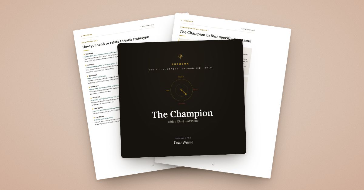 The Shemoon report for The Champion: cover and inside pages