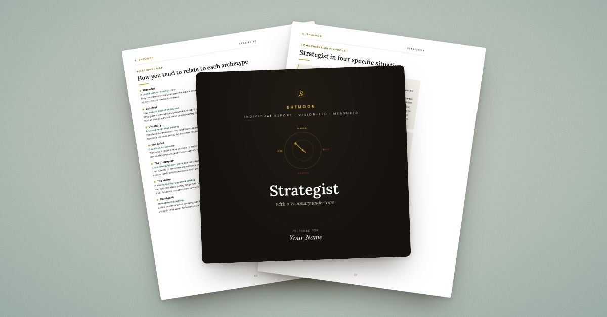 The Shemoon Strategist report: cover and inside pages